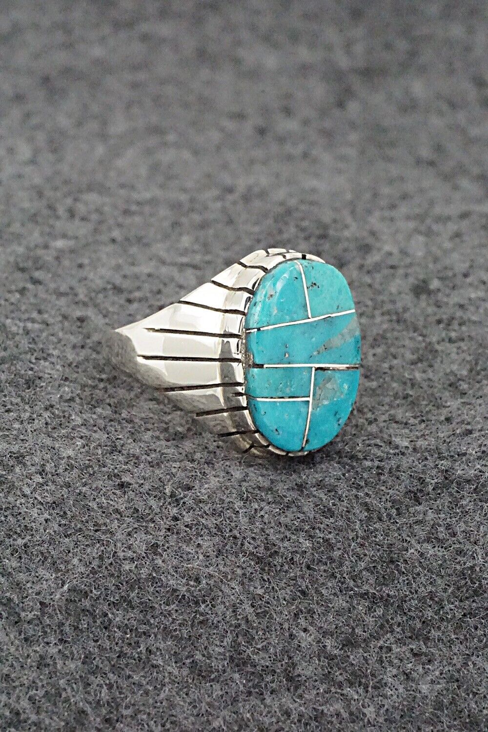 Turquoise & Sterling Silver Ring - Trevor Jack - Size 11