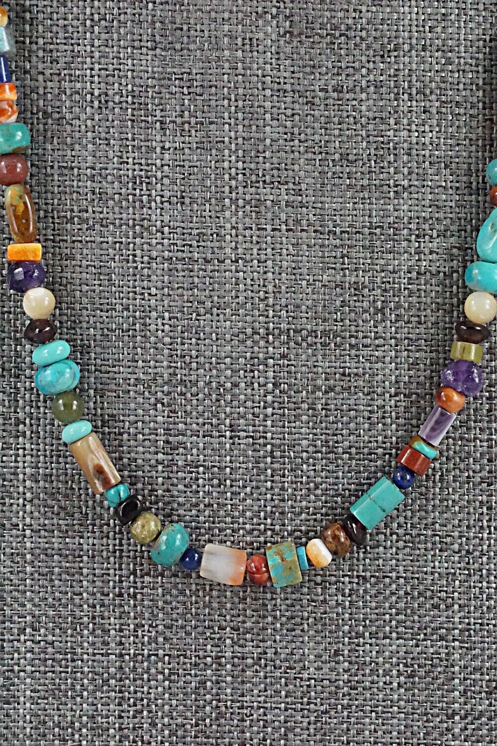 Multi-Stone and Sterling Silver Necklace - Helen Tsosie