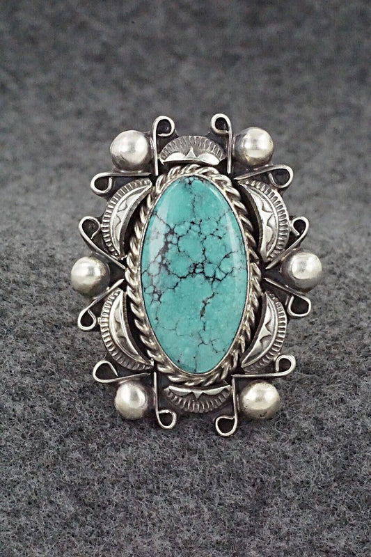 Turquoise & Sterling Silver Ring - Wilson Dawes - Size 12
