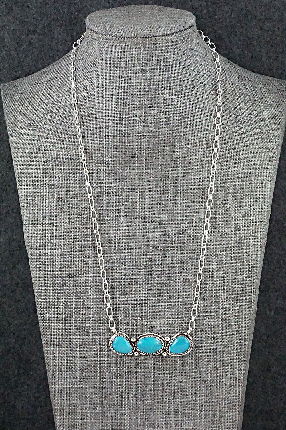 Turquoise & Sterling Silver Necklace - Ernest Hawthorne