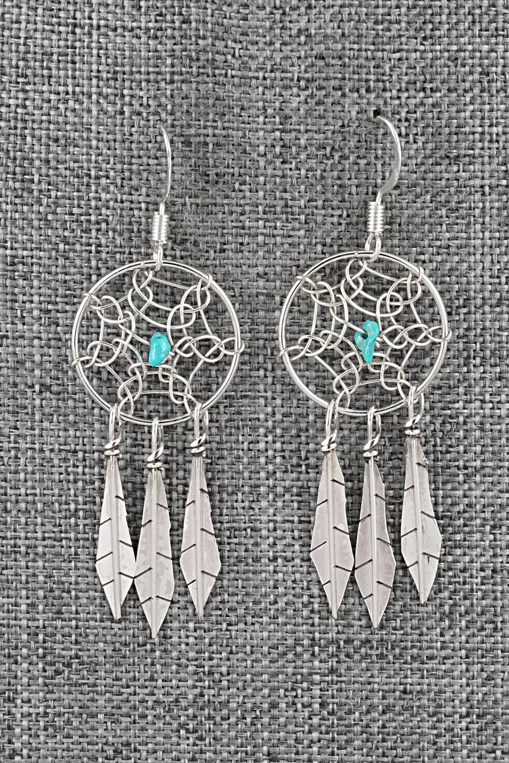 Turquoise & Sterling Silver Earrings - Lorenzo Arviso Jr.