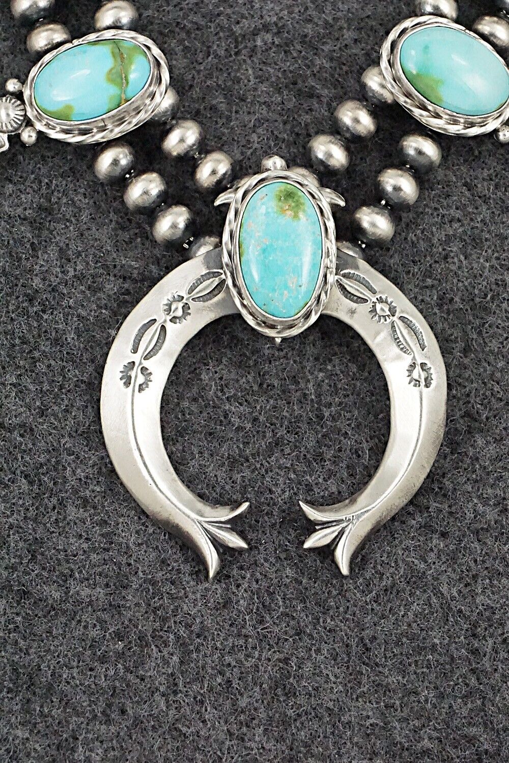 Turquoise & Sterling Silver Squash Blossom Set - Adrienne Gordon