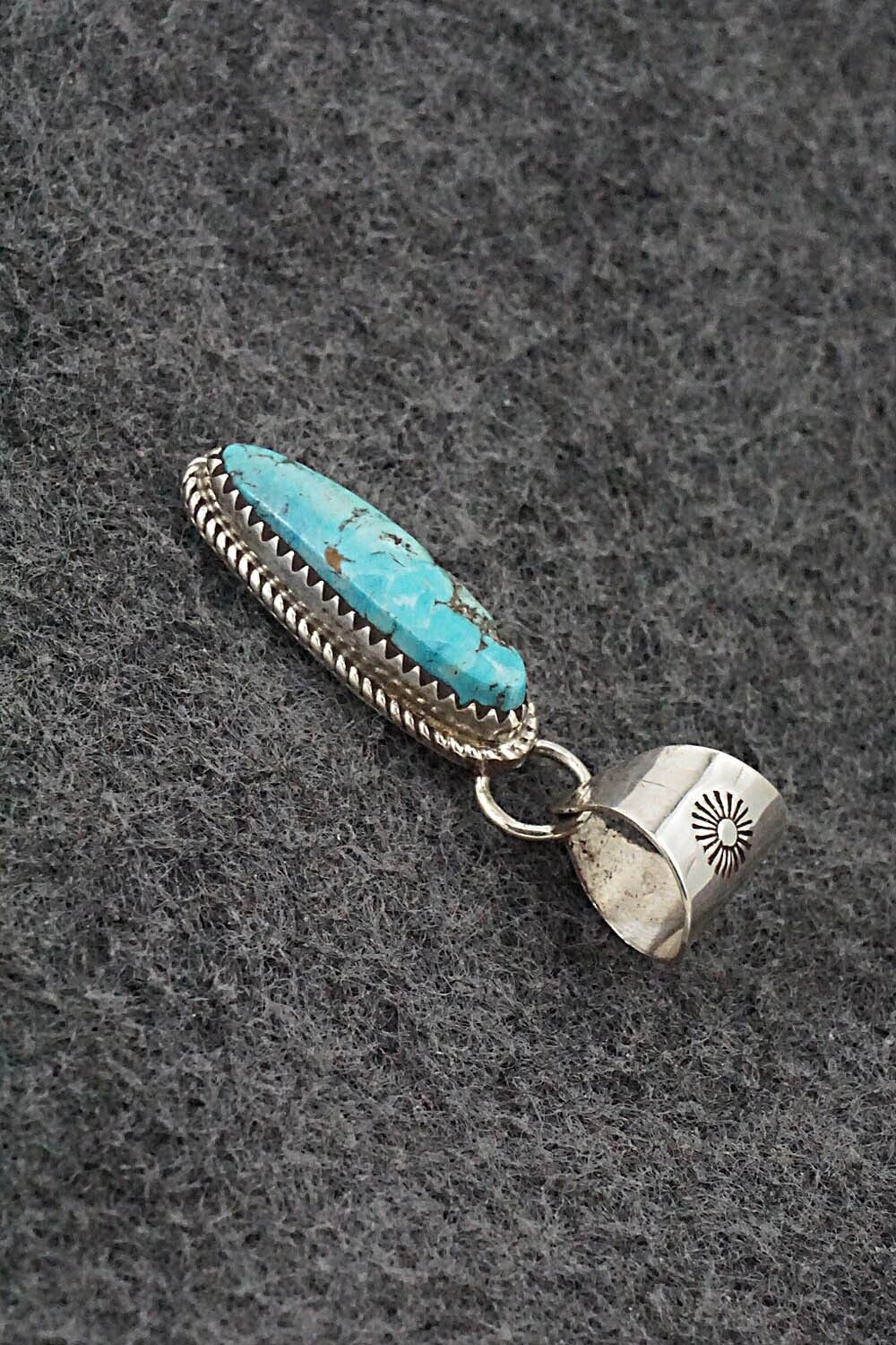 Turquoise & Sterling Silver Pendant - Ernest Hawthorne
