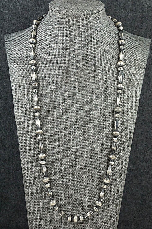 Sterling Silver Navajo Pearl Necklace 30" - Vintage