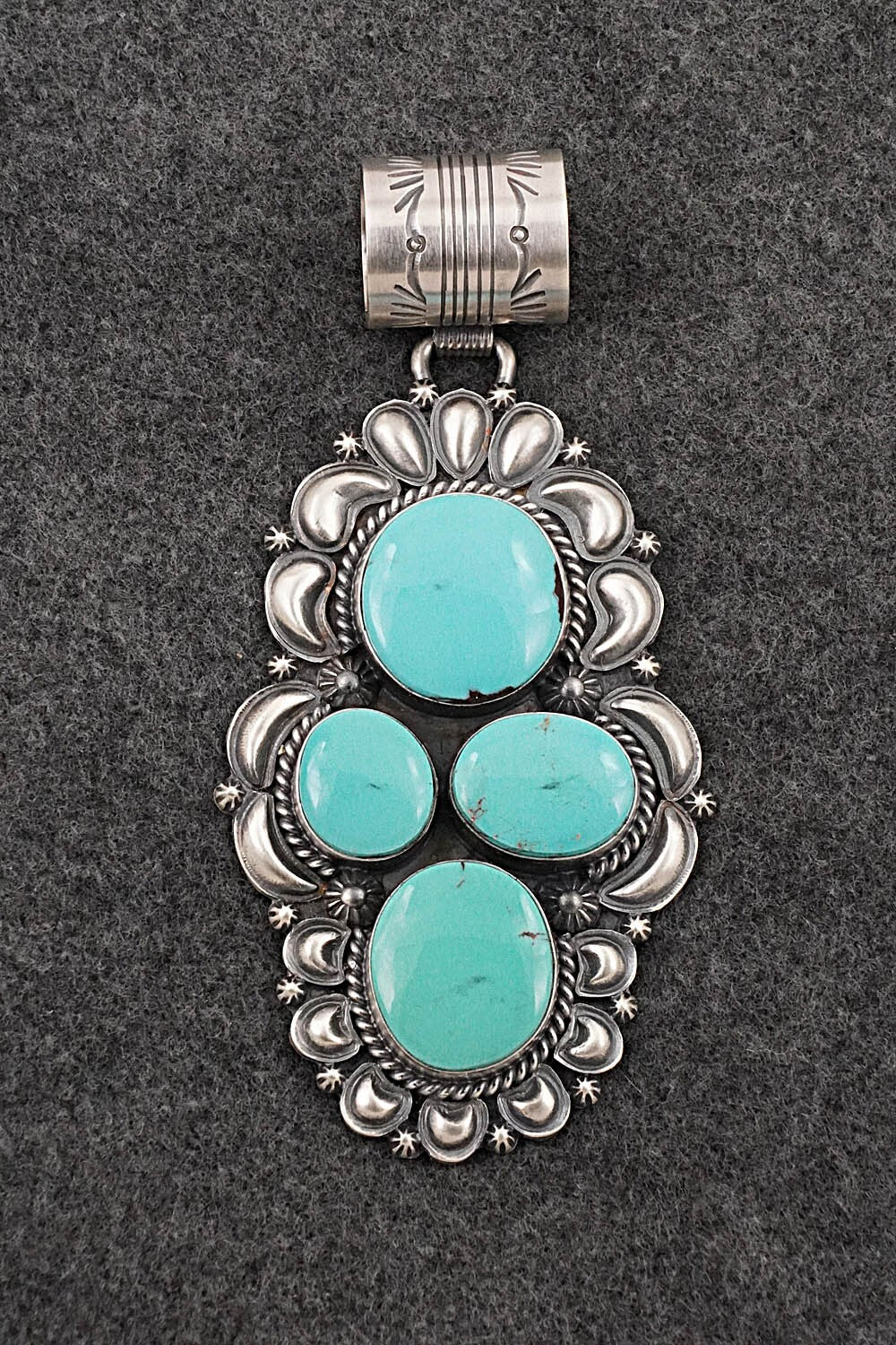 Turquoise & Sterling Silver Pendant - Raymond Delgarito