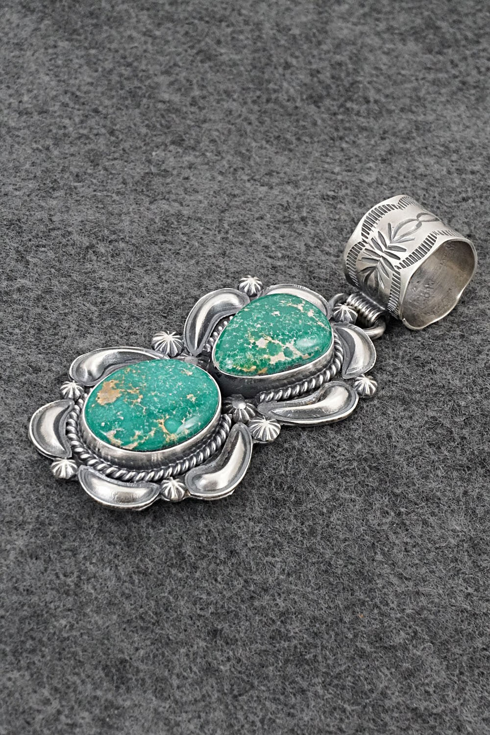 Turquoise & Sterling Silver Pendant - Raymond Delgarito