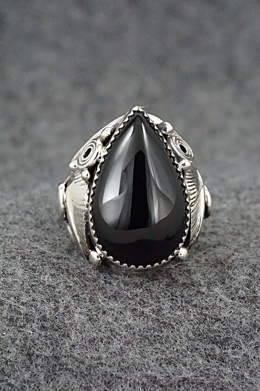 Onyx & Sterling Silver Ring - Darrell Morgan - Size 8