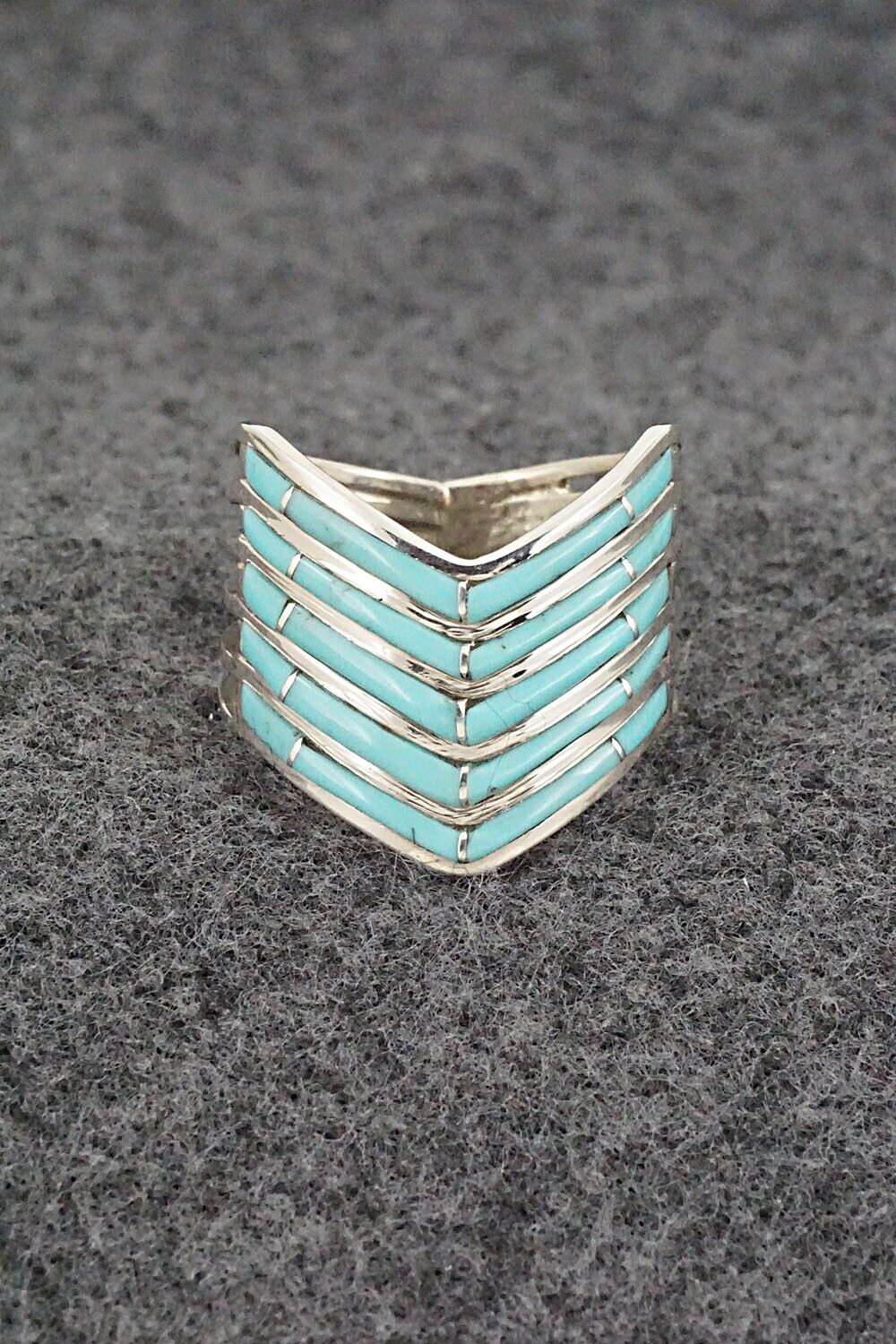 Turquoise & Sterling Silver Ring - Andrew Enrico - Size 9.5
