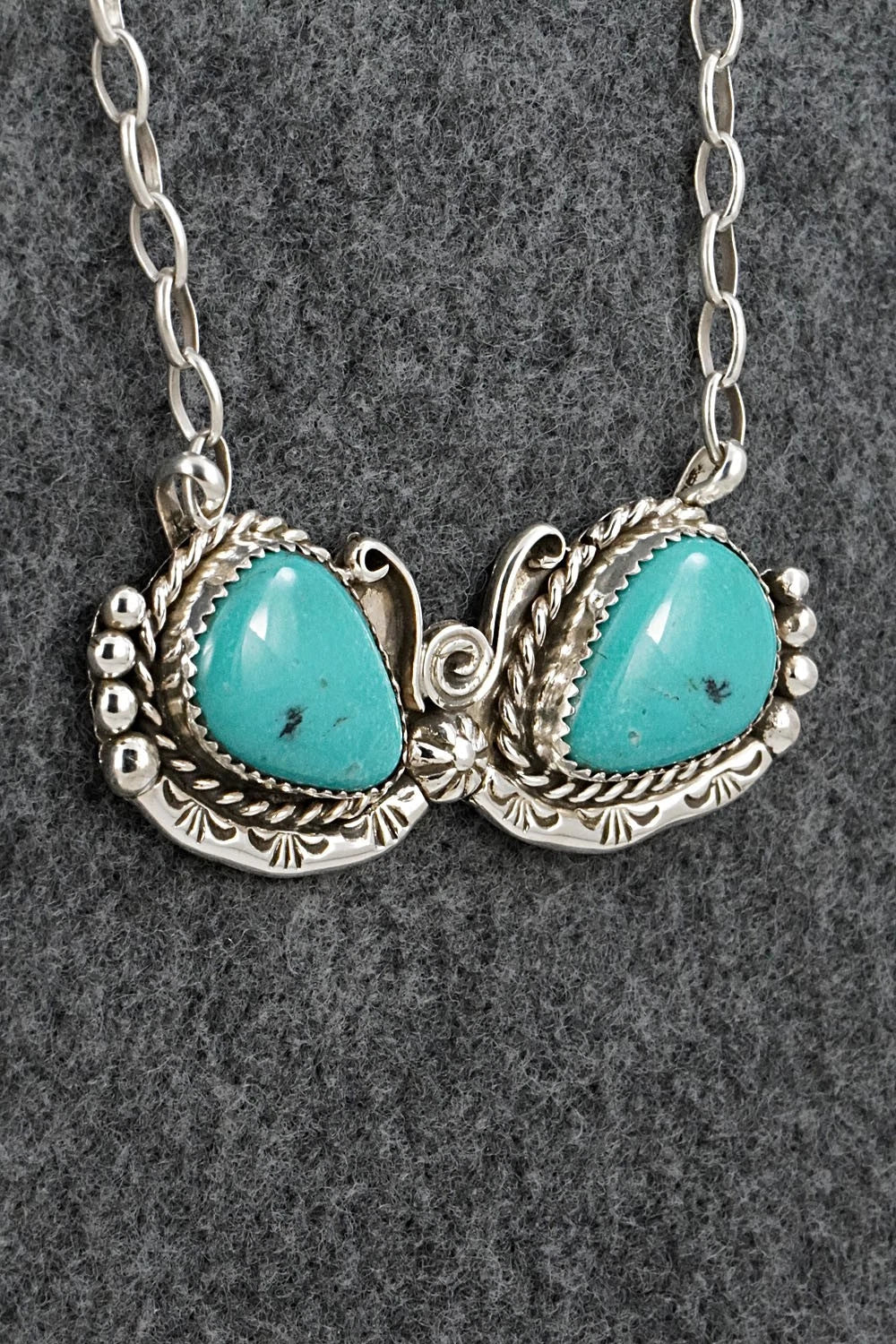 Turquoise & Sterling Silver Necklace - Phil Nez