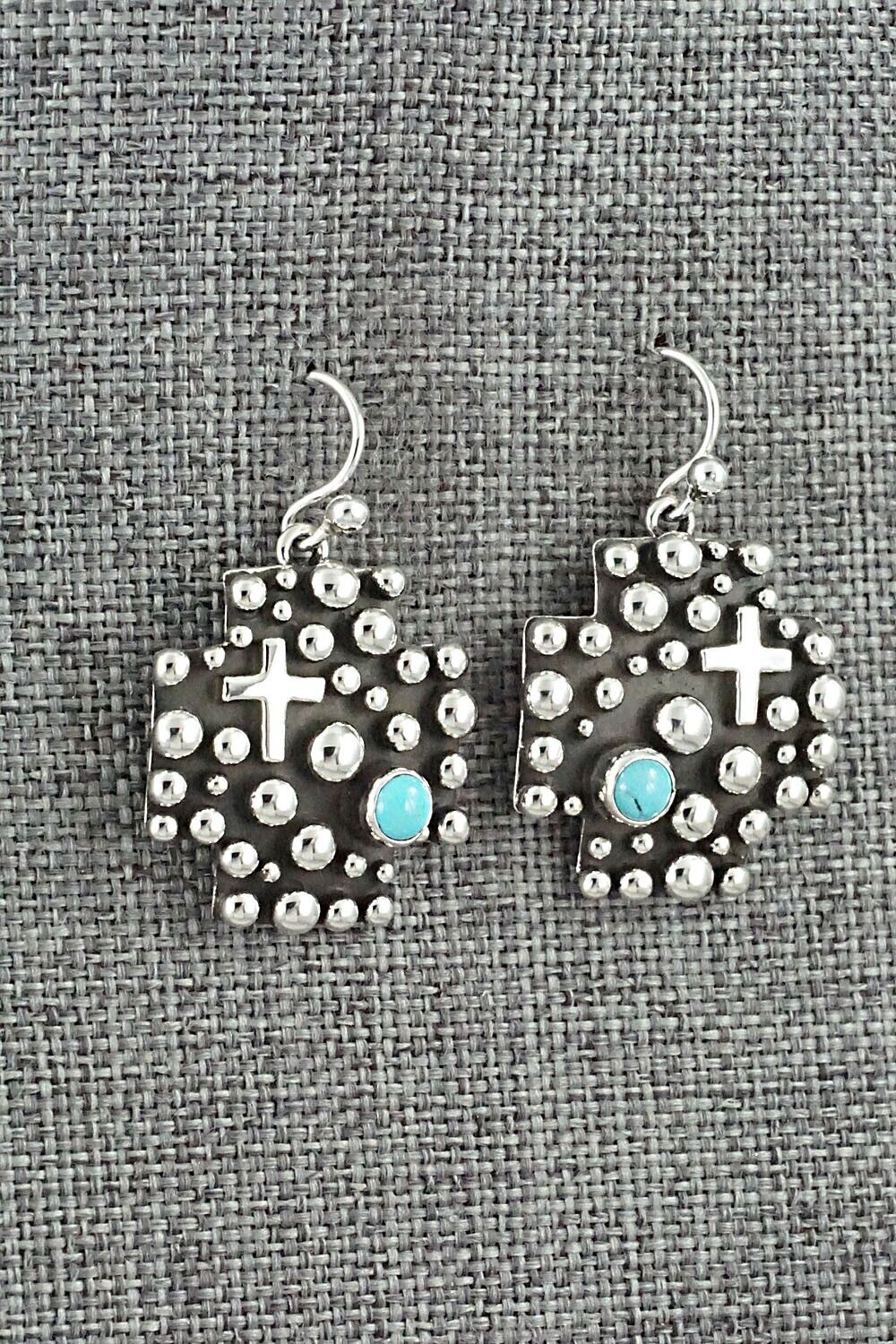 Turquoise & Sterling Silver Earrings - Akee Douglas