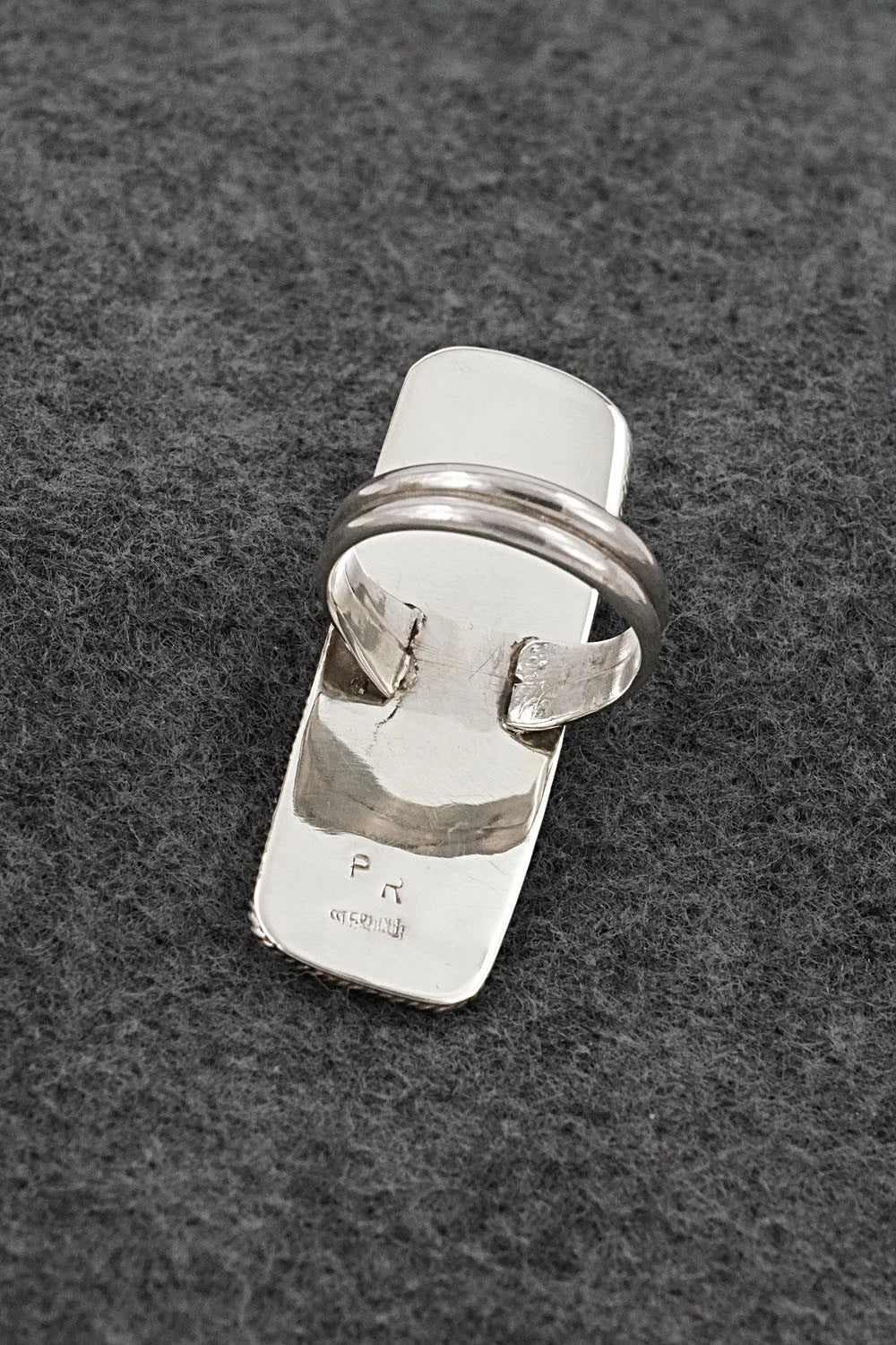 Coral & Sterling Silver Ring - Priscilla Reeder - Size 8