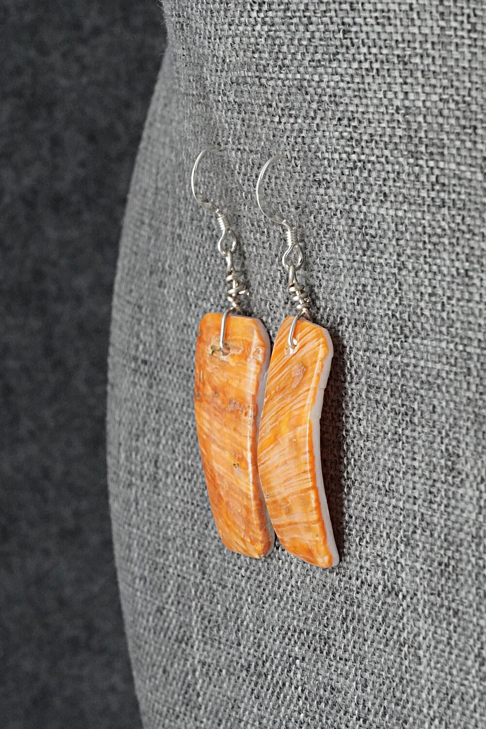 Spiny Oyster & Sterling Silver Earrings - Louise Joe
