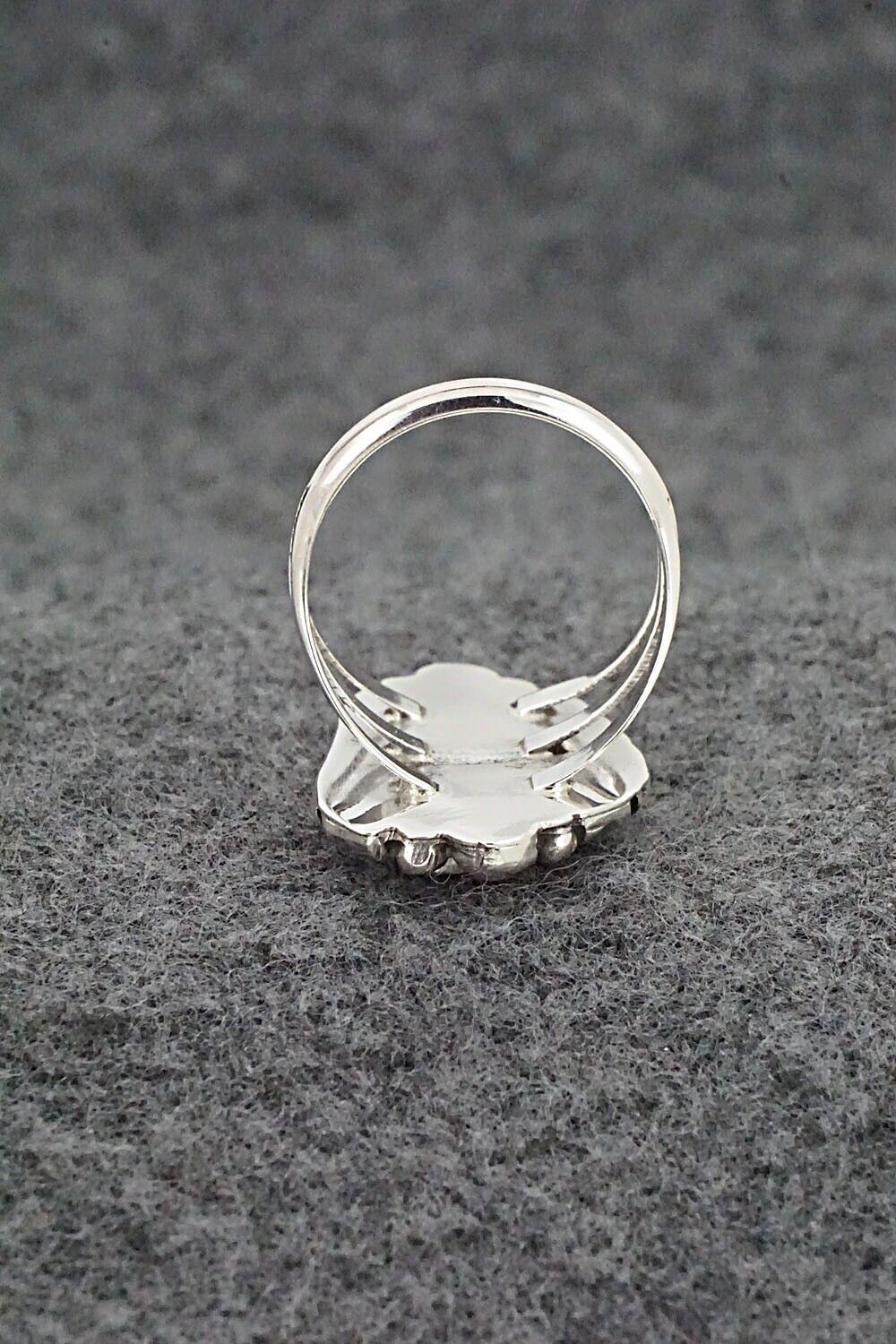 Spiny Oyster, Opalite & Sterling Silver Ring - James Manygoats - Size 6.25