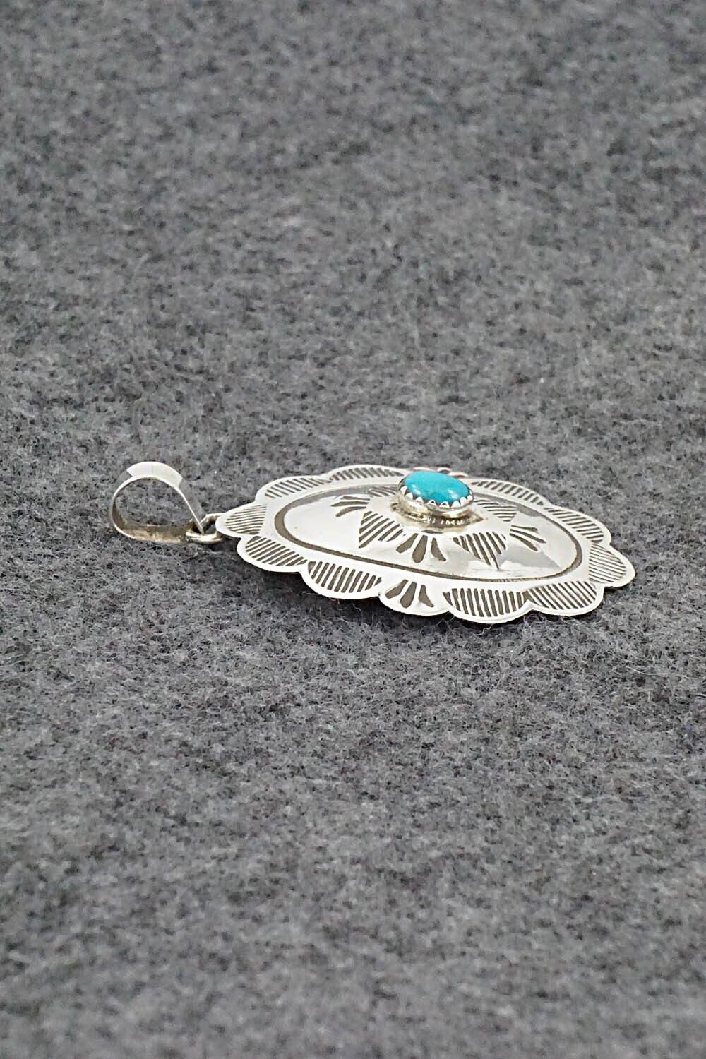 Turquoise & Sterling Silver Pendant - Bertha Begay