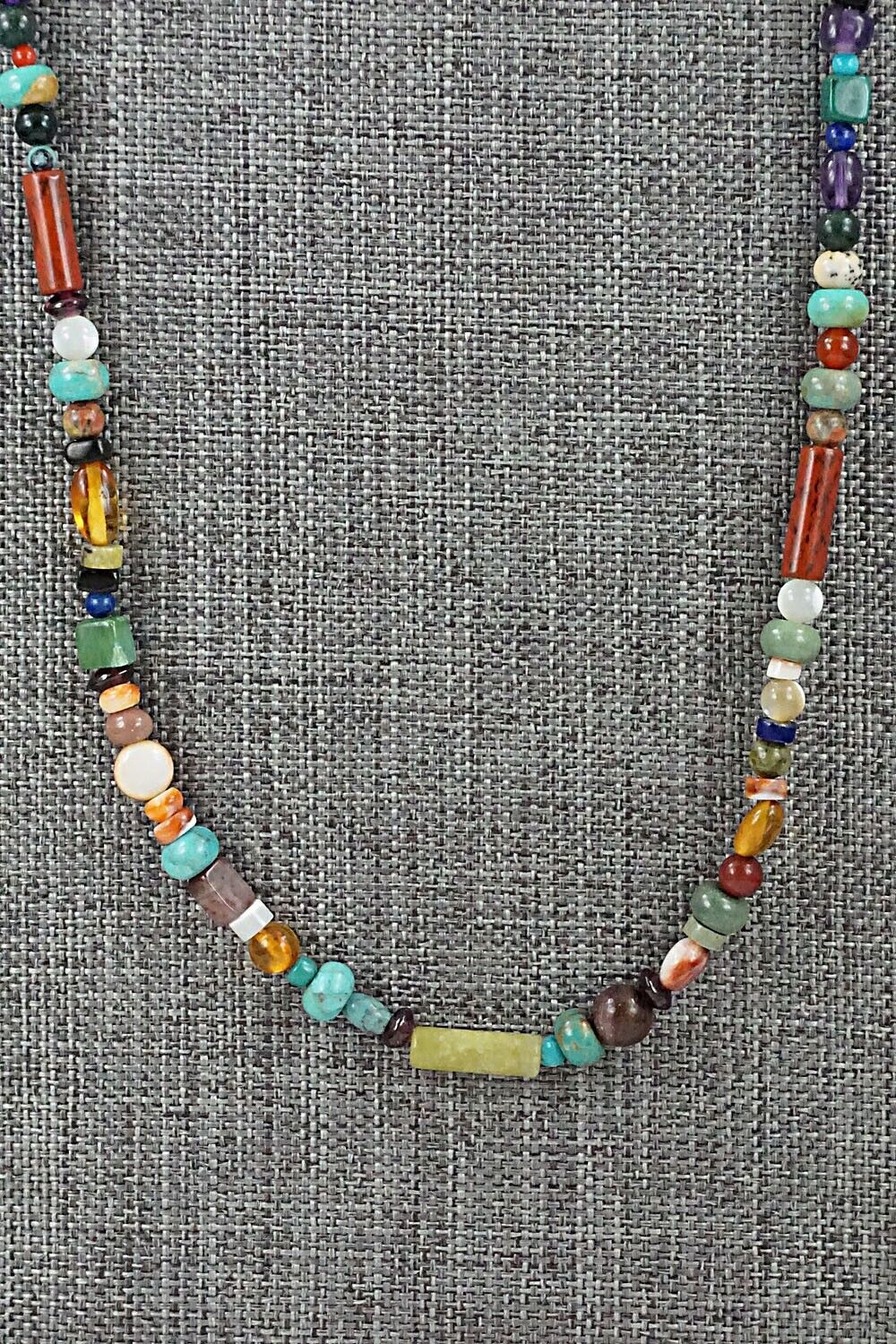 Multi-Stone and Sterling Silver Necklace - Helen Tsosie