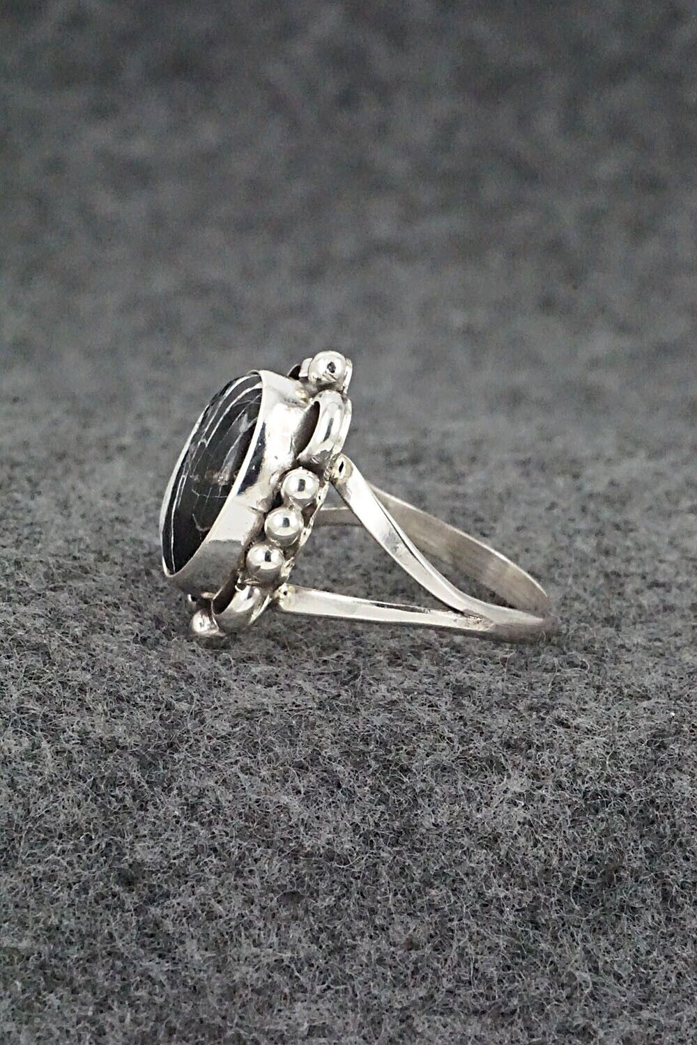 White Buffalo & Sterling Silver Ring - Priscilla Smith - Size 7.75