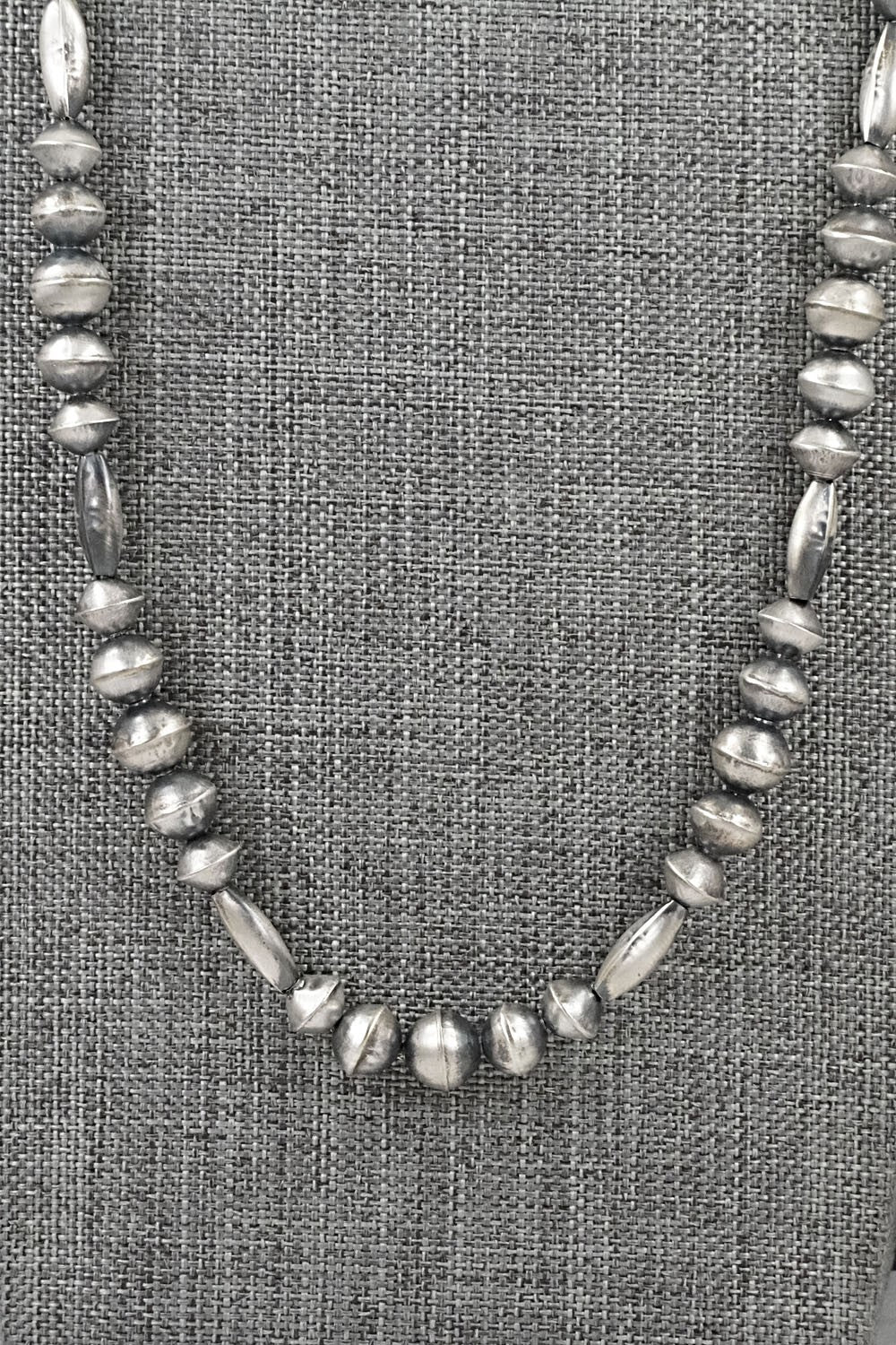 Sterling Silver Navajo Pearl Necklace 24" - Vintage