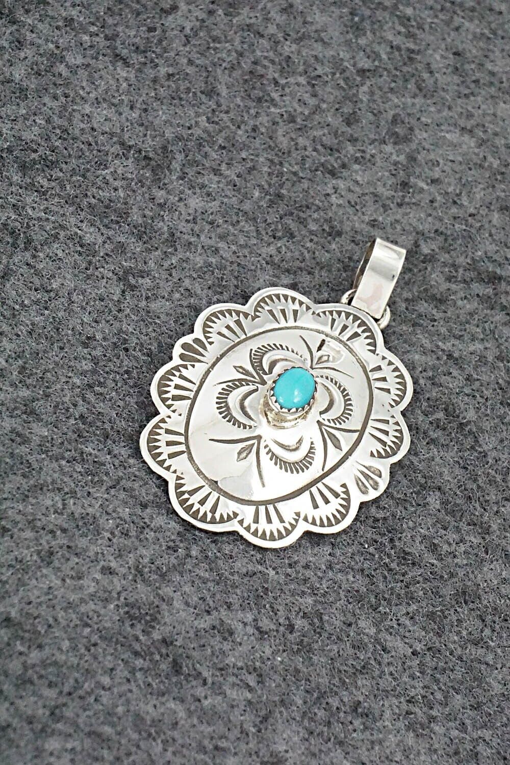 Turquoise & Sterling Silver Pendant - Bertha Begay