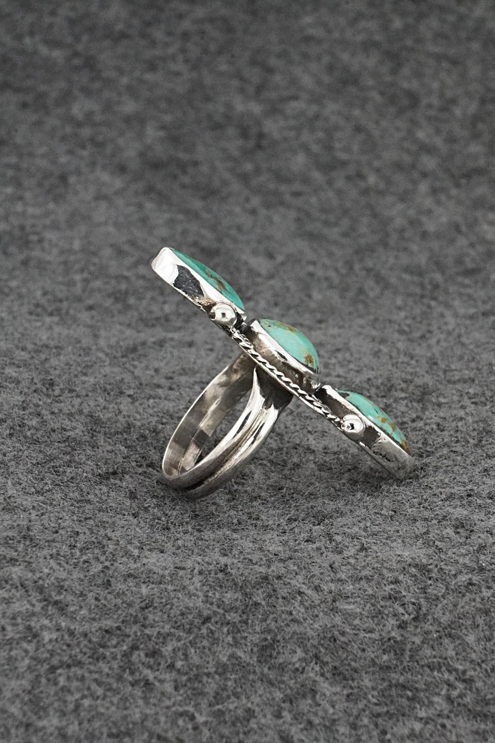 Turquoise & Sterling Silver Ring - Priscilla Reeder - Size 7.5
