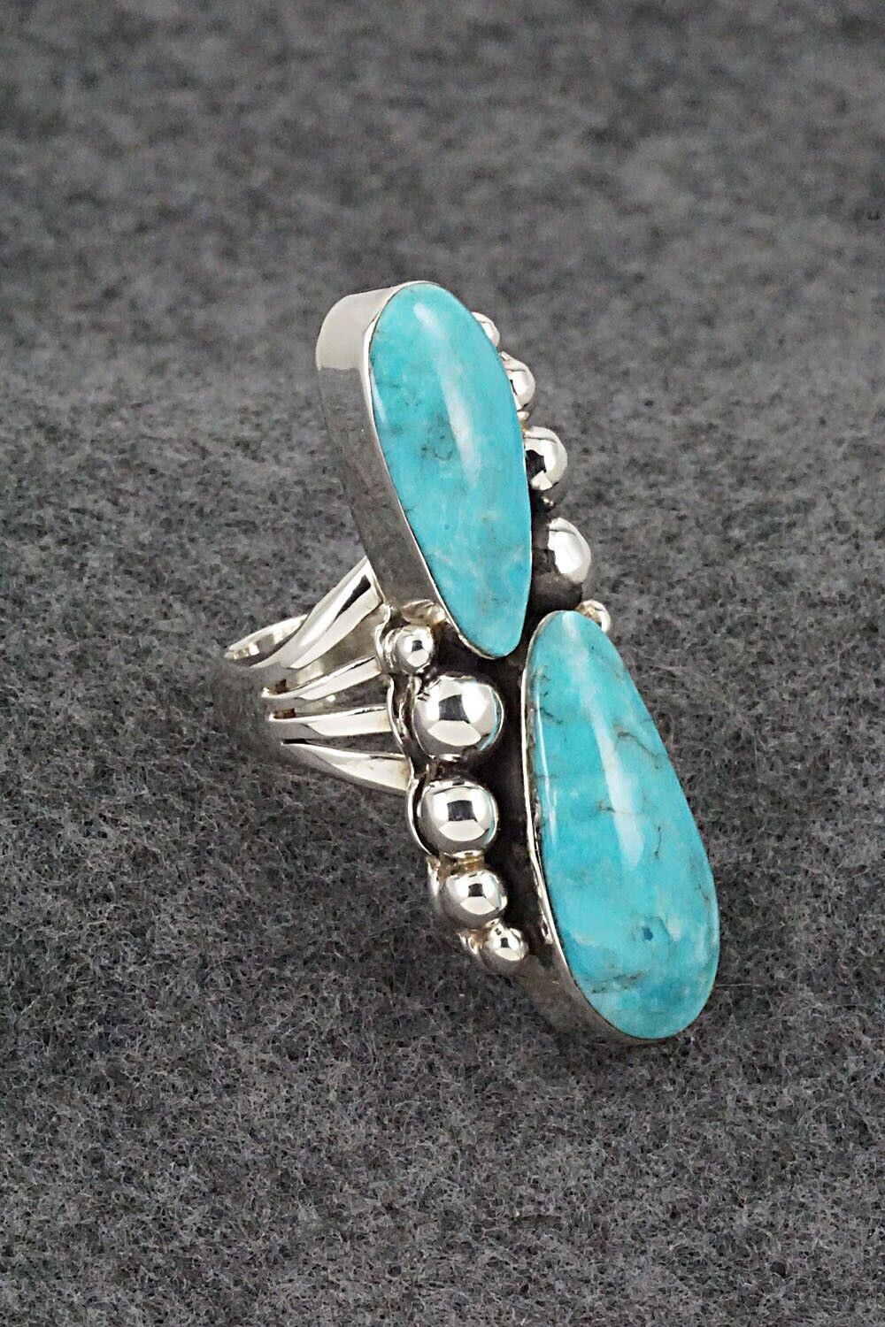 Turquoise and Sterling Silver Ring - Bucky Belin - Size 6.75