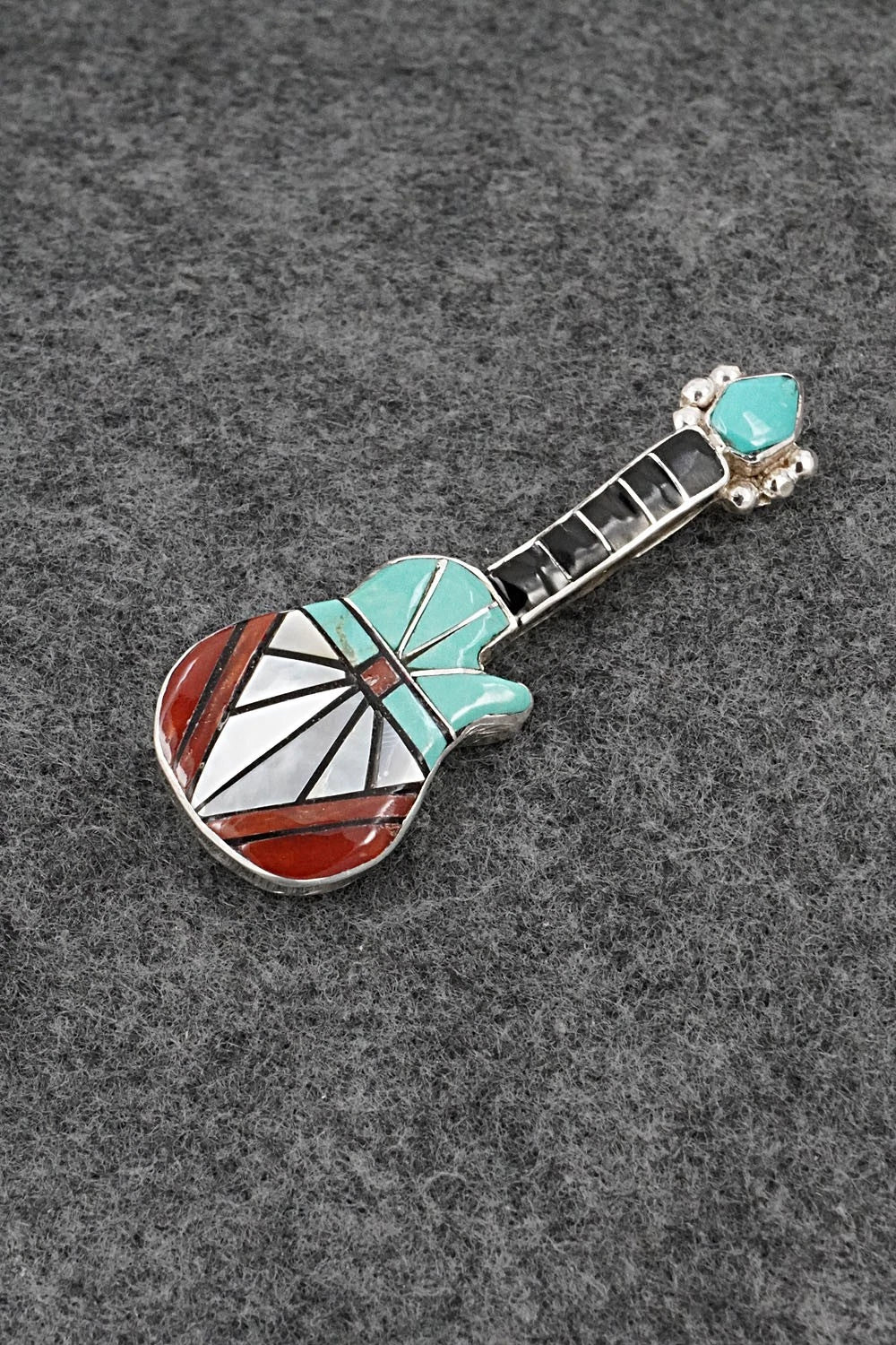 Multi-Stone & Sterling Silver Pendant/Pin - Ola Eriacho