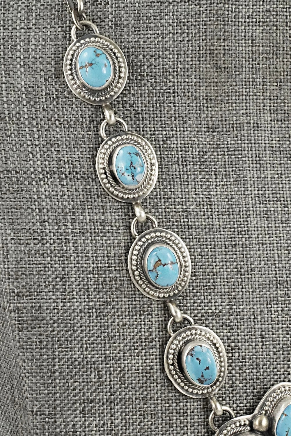 Turquoise & Sterling Silver Necklace and Earrings Set - Kathleen Livingston