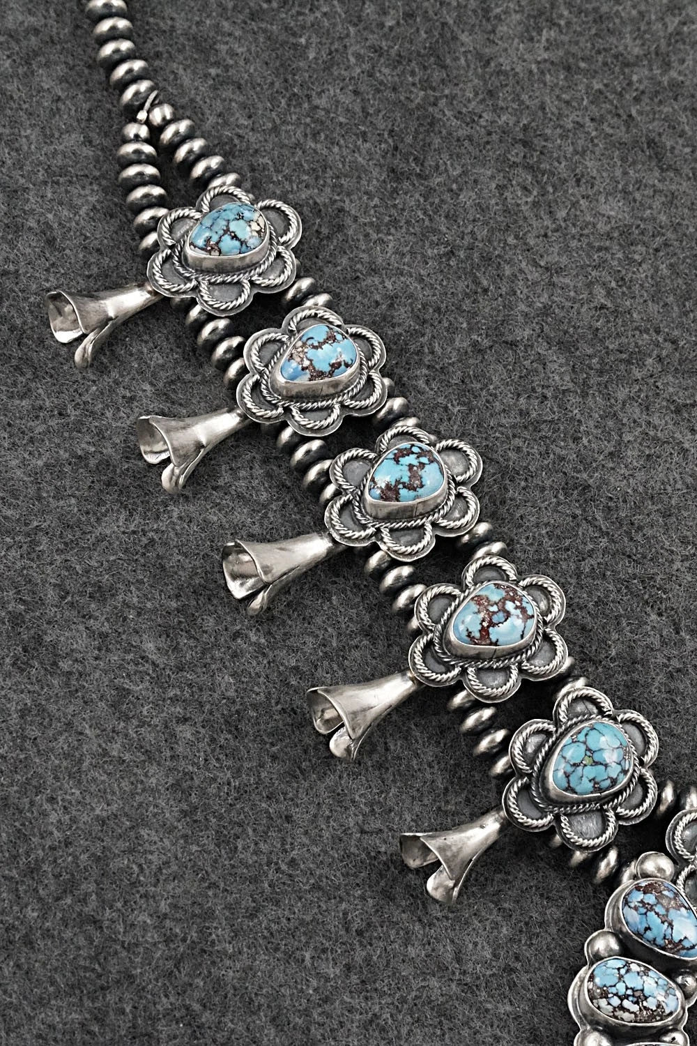 Turquoise & Sterling Silver Squash Blossom Set - Darrin Livingston