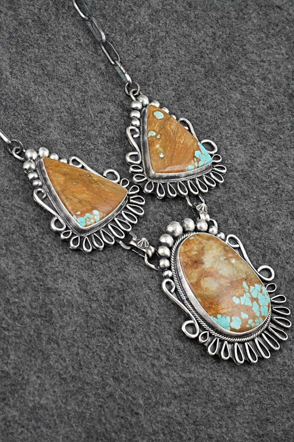 Turquoise & Sterling Silver Necklace and Earrings Set - Bob Becenti