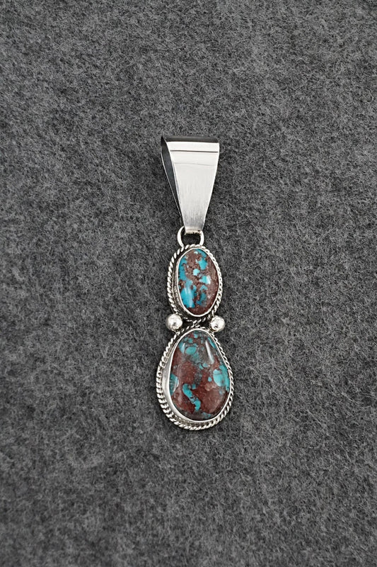 Turquoise & Sterling Silver Pendant - Eugene Gruber