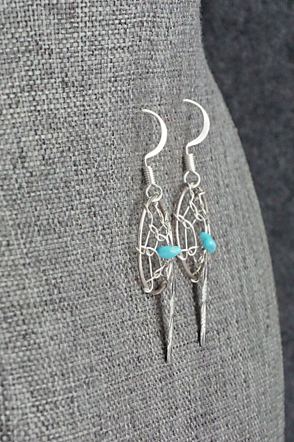 Turquoise & Sterling Silver Earrings - Helena Yazzie