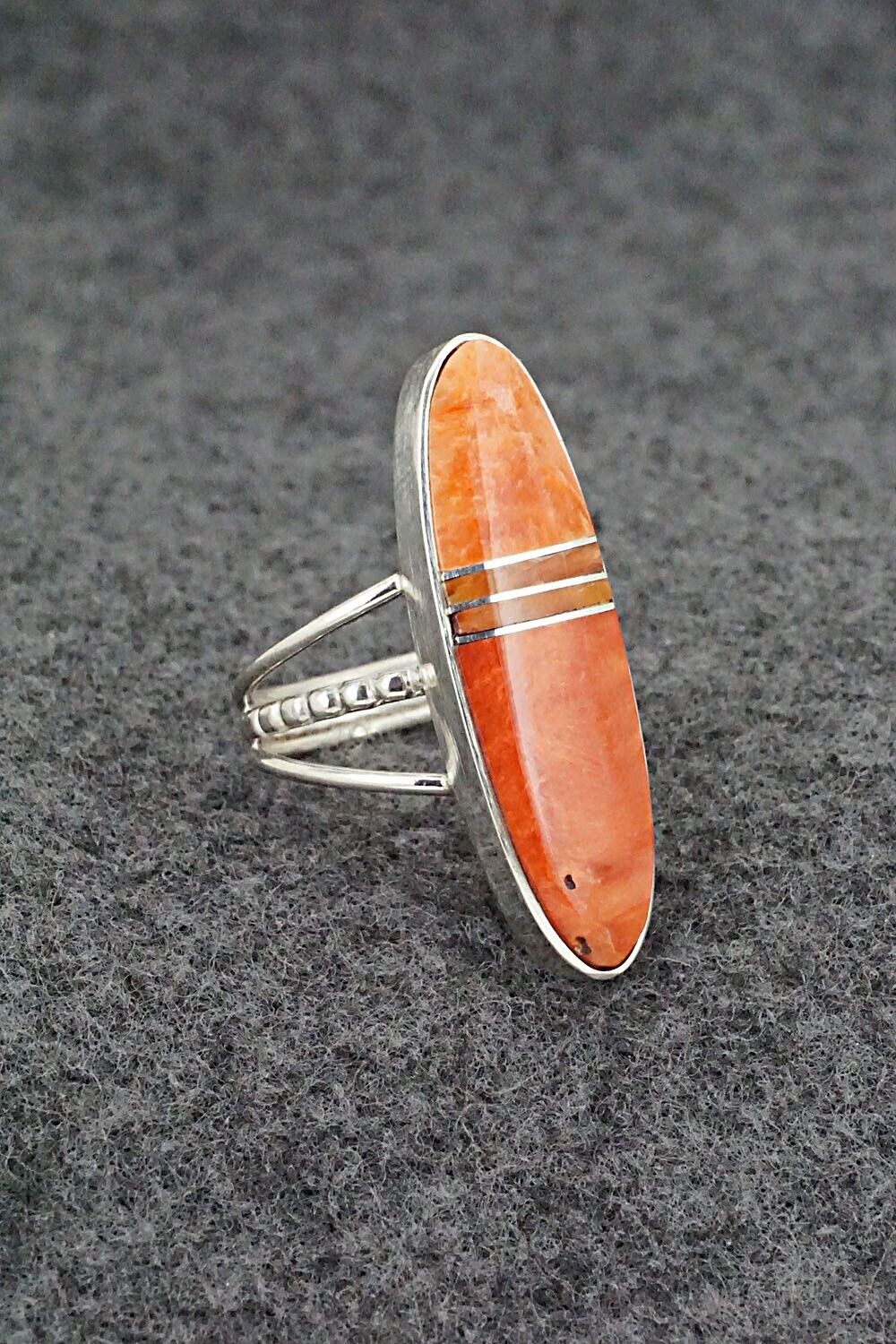 Spiny Oyster & Sterling Silver Ring - Harold Smith - Size 7.5