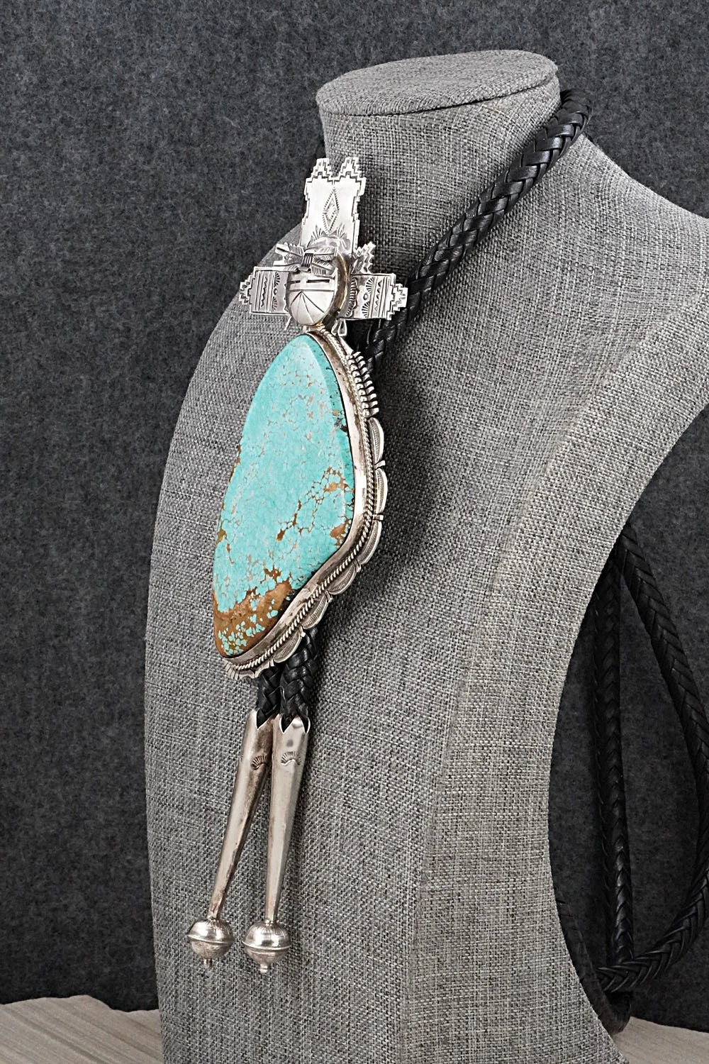 Turquoise & Sterling Silver Vintage Bolo Tie - Bennie Ration