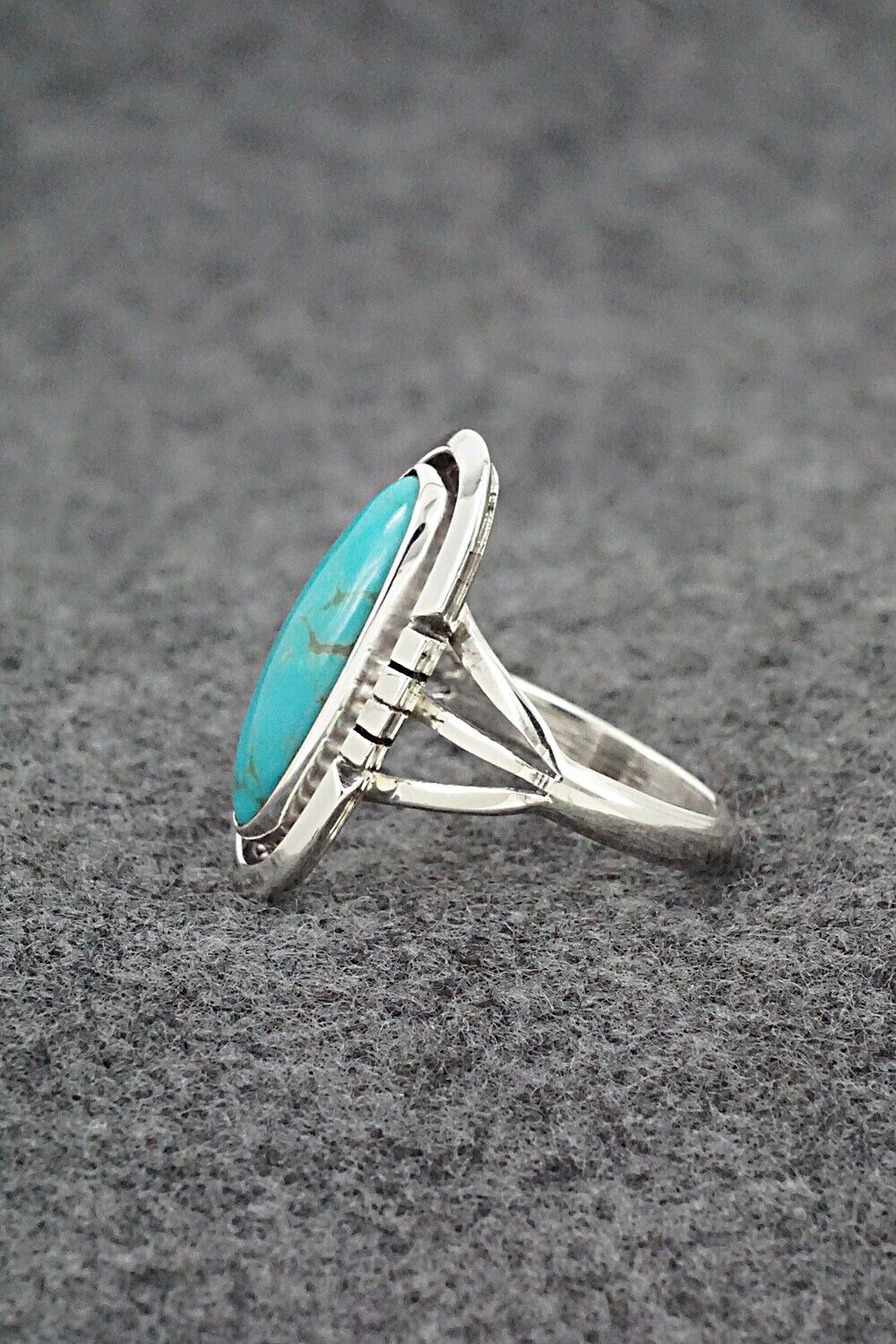 Turquoise & Sterling Silver Ring - Samuel Yellowhair - Size 7.75