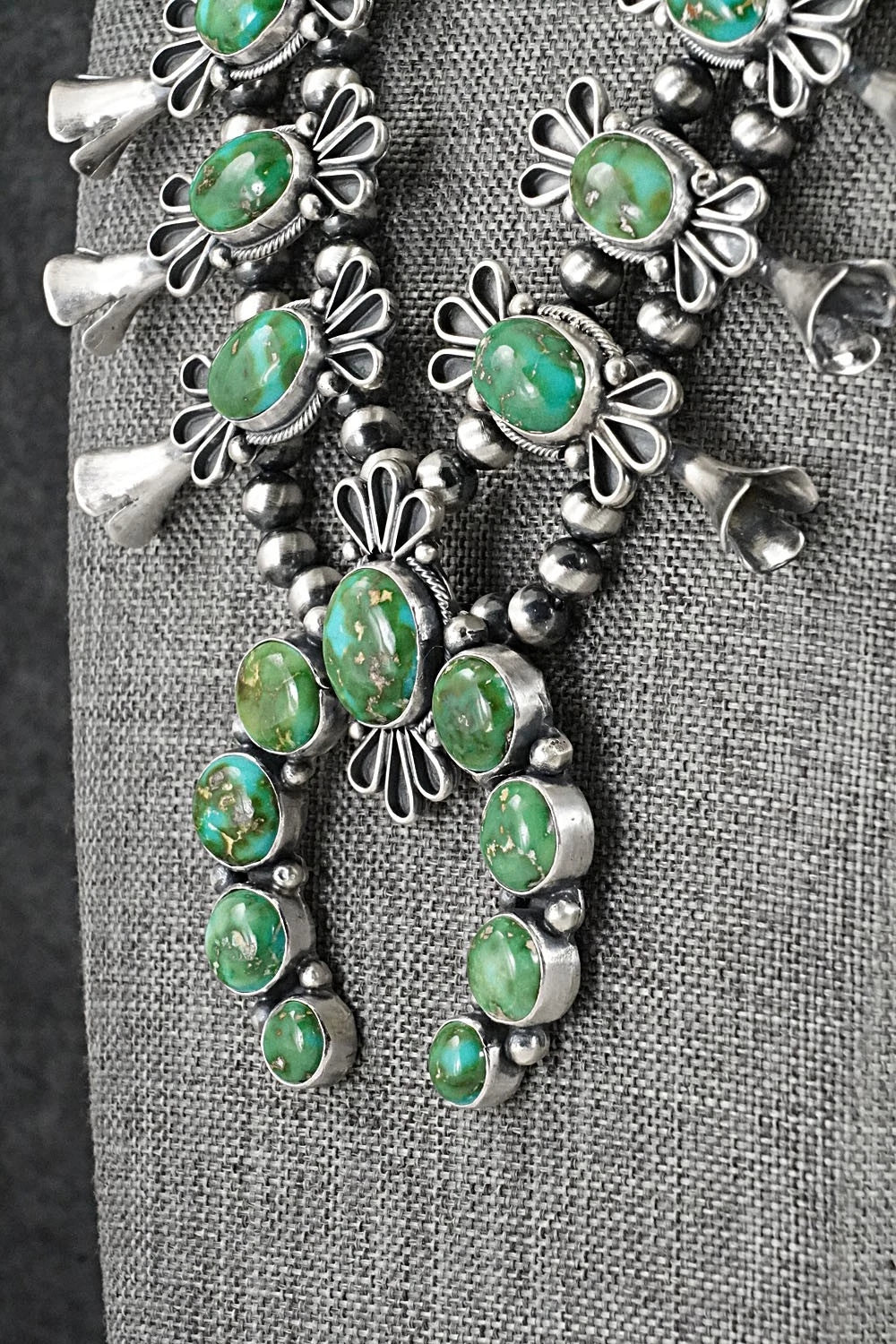 Turquoise & Sterling Silver Squash Blossom Set - Darrin Livingston