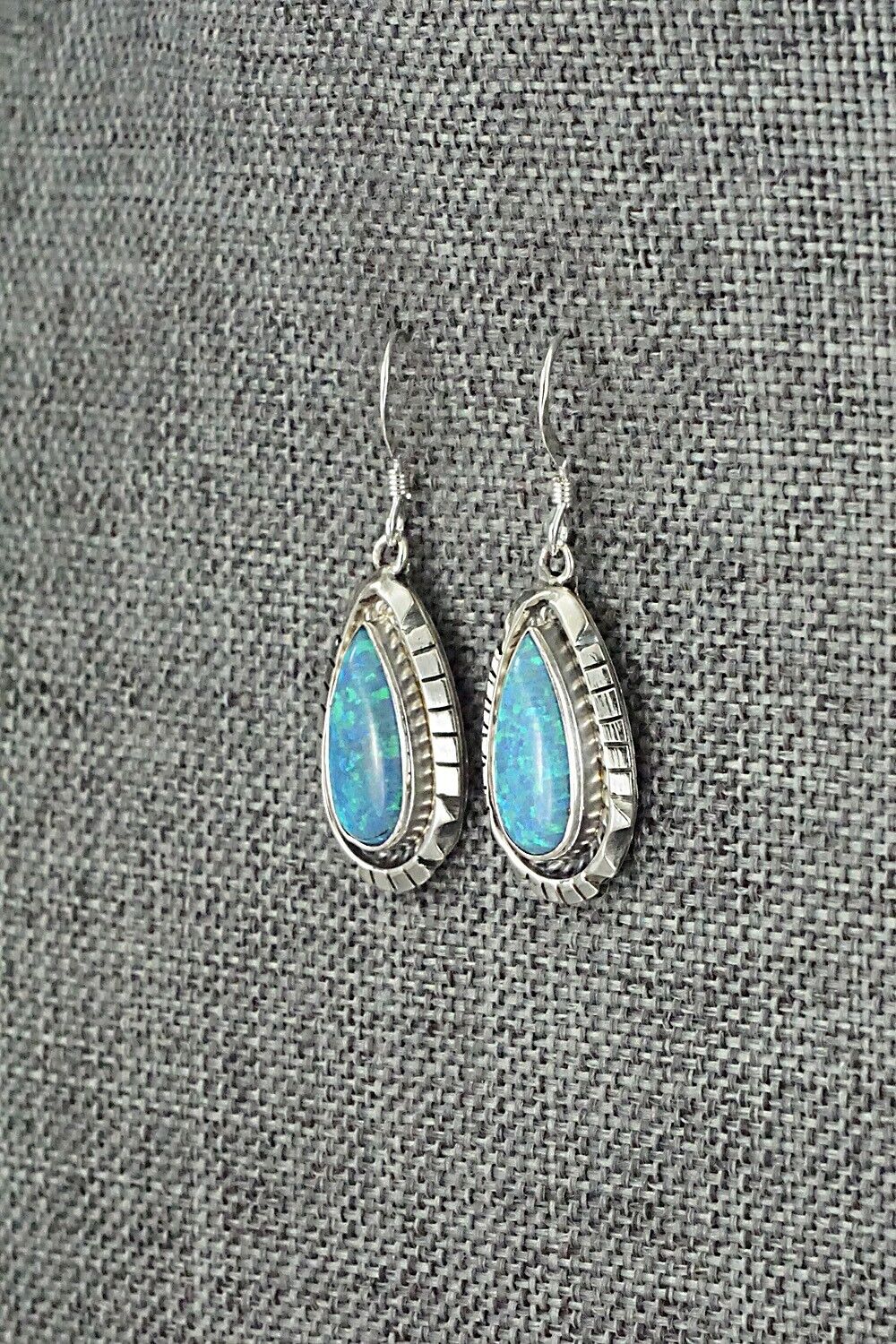 Opalite & Sterling Silver Earrings - Amos Begay