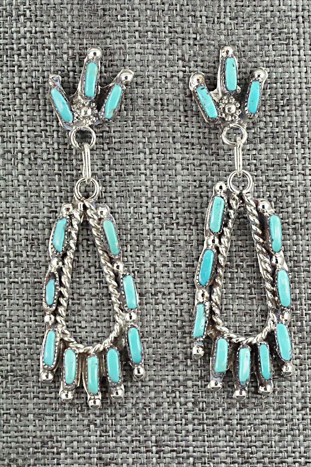 Turquoise & Sterling Silver Earrings - Veronica Yawakia