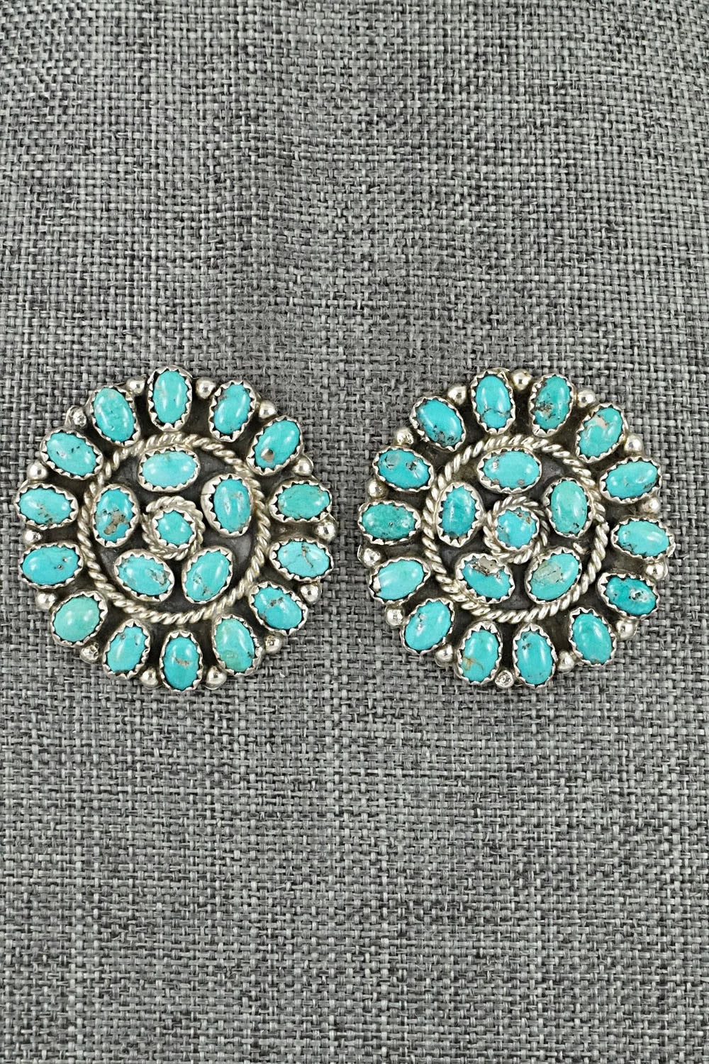 Turquoise & Sterling Silver Earrings - Eunice Wilson