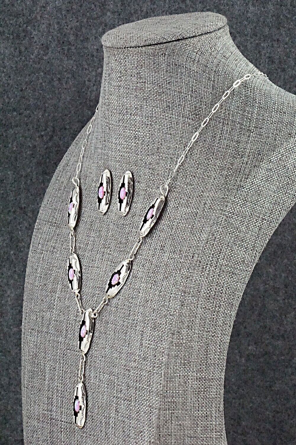 Opalite & Sterling Silver Necklace and Earrings Set - Felix Perry