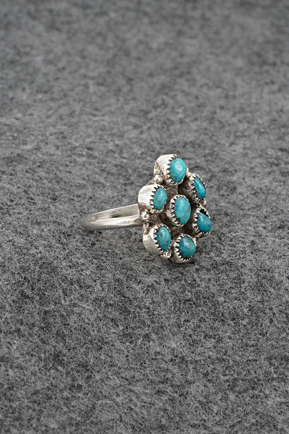 Turquoise & Sterling Silver Ring - Priscilla Reeder - Size 8