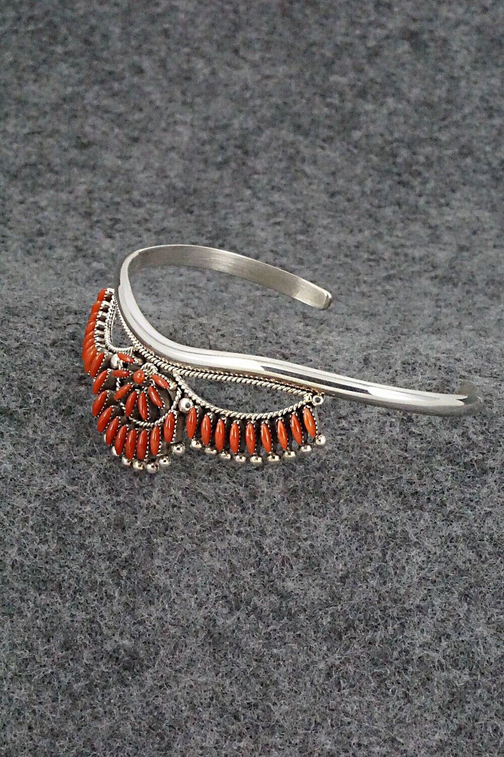 Coral & Sterling Silver Bracelet - Stewart Nakatewa