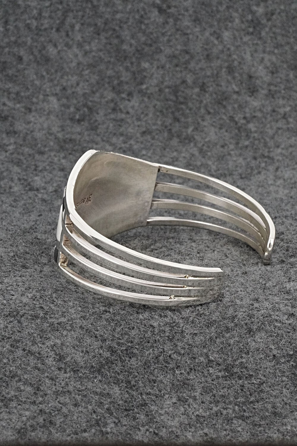 White Buffalo & Sterling Silver Inlay Bracelet - Andrew Enrico