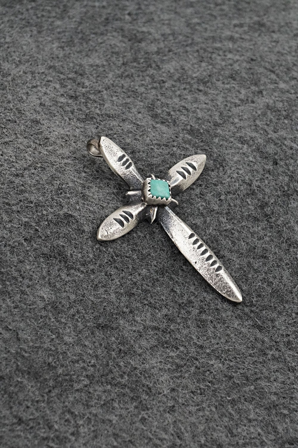 Turquoise & Sterling Silver Pendant - Valerie Cayatiento