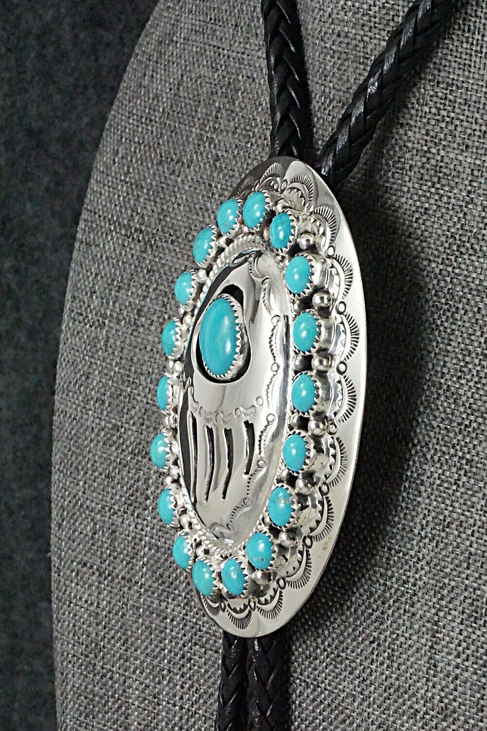 Turquoise & Sterling Silver Bolo Tie - Wilbert Muskett Sr.