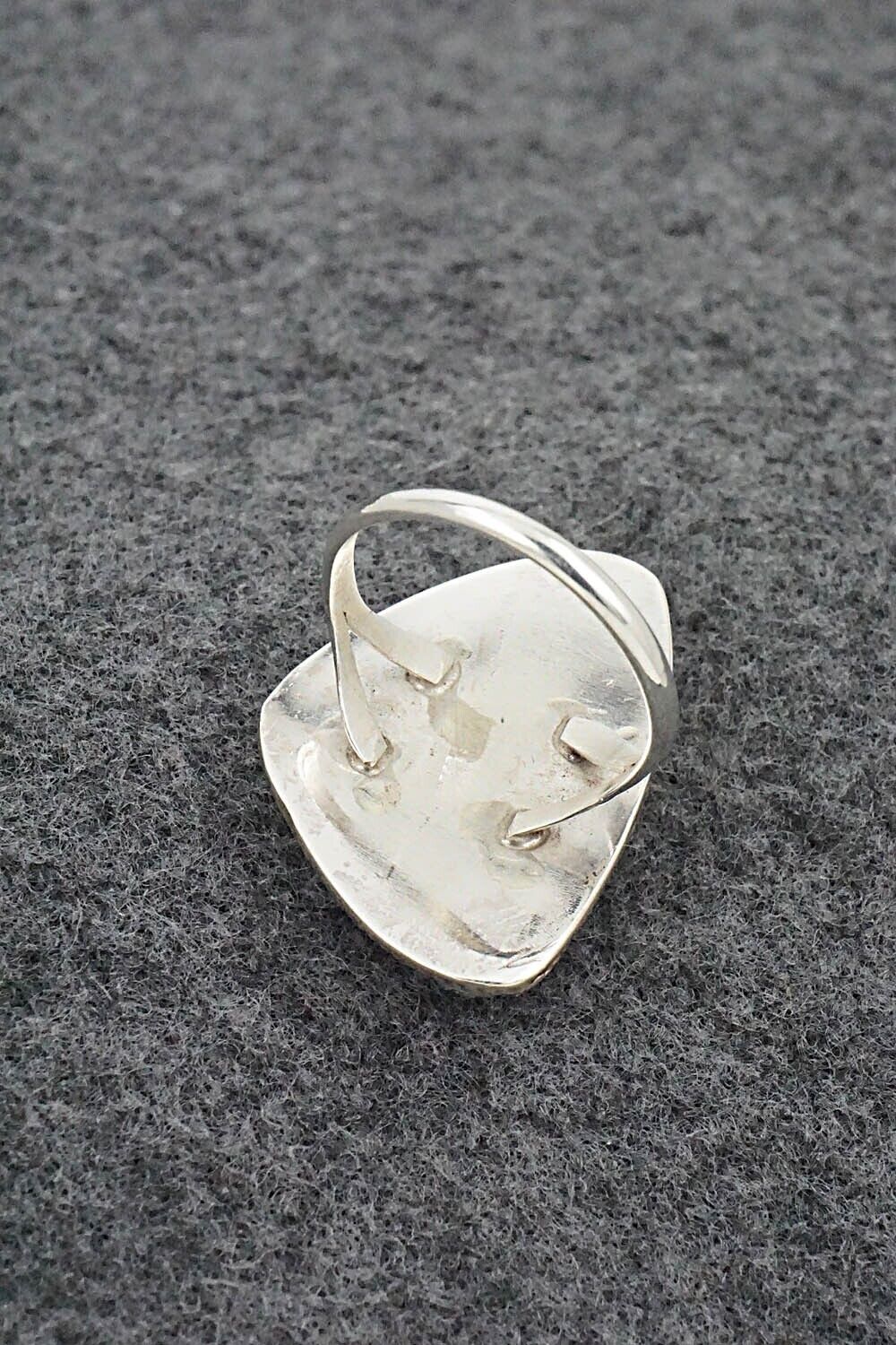 White Buffalo & Sterling Silver Ring - Ernest Hawthorne - Size 7.75