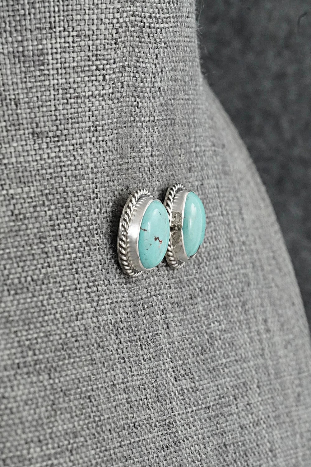 Turquoise & Sterling Silver Earrings - Eugene Gruber