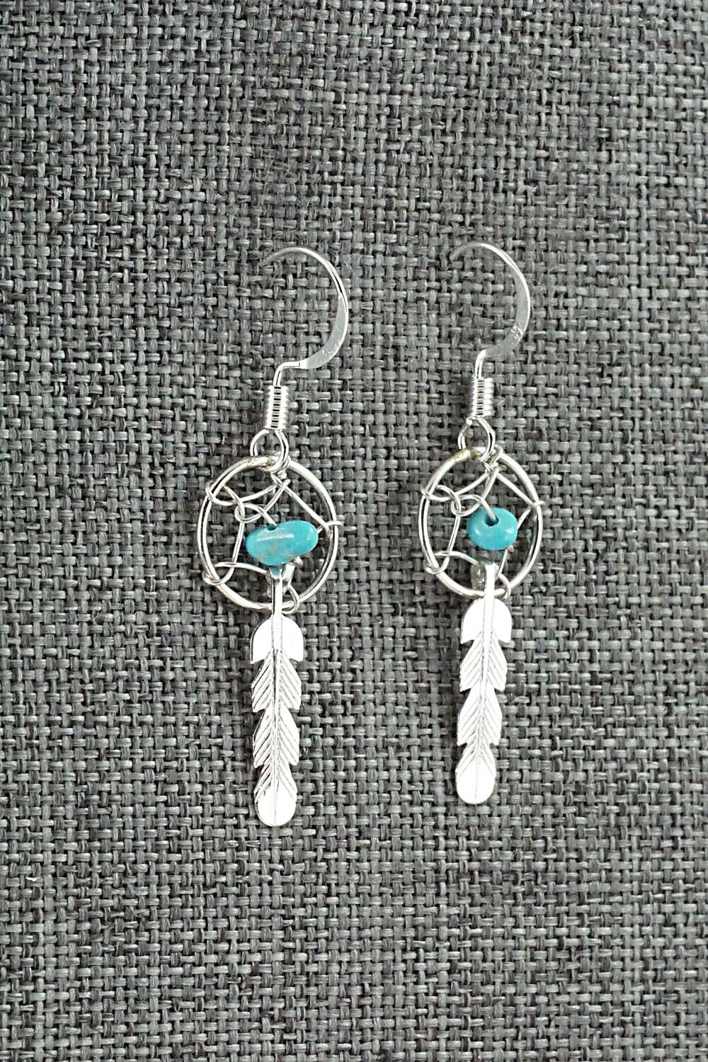 Turquoise & Sterling Silver Earrings - Helena Yazzie