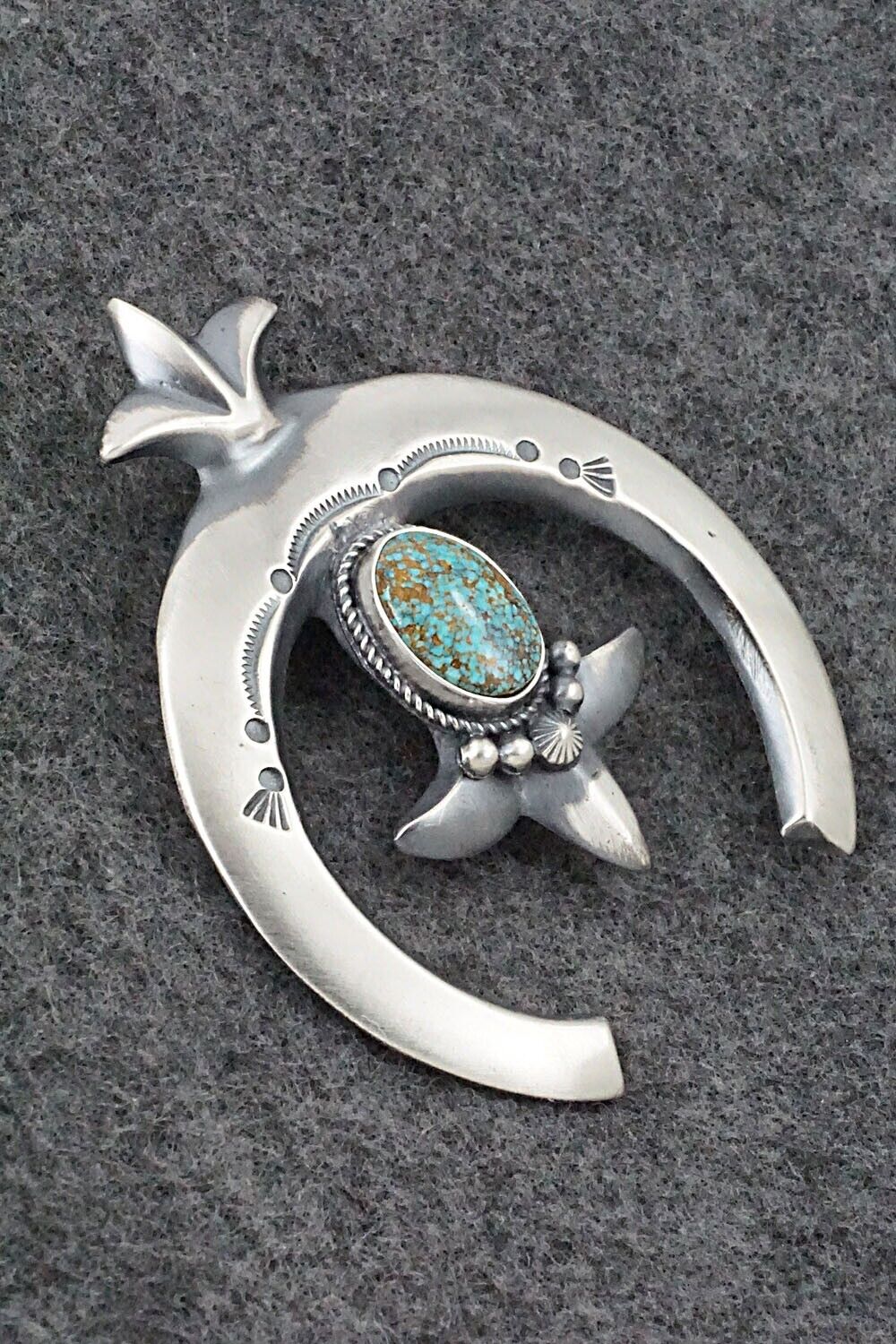 Turquoise & Sterling Silver Pendant - Harrison Bitsue