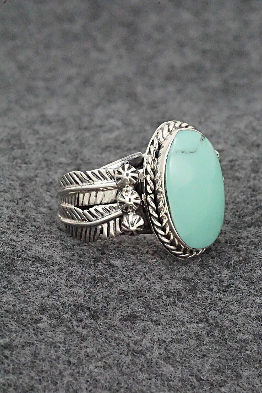 Turquoise & Sterling Silver Ring - Grace Kenneth - Size 10