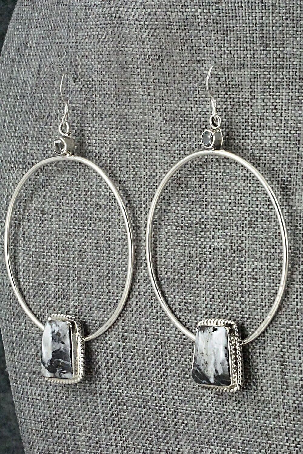 White Buffalo & Sterling Silver Earrings - Lucinda Sardo