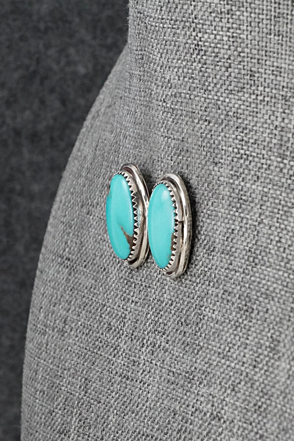 Turquoise & Sterling Silver Earrings - Ernest Hawthorne